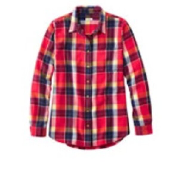 Women's L.L.Bean 100% Organic Flannel Shirt, Plaid, Size Small Regular - Picture 1 of 4